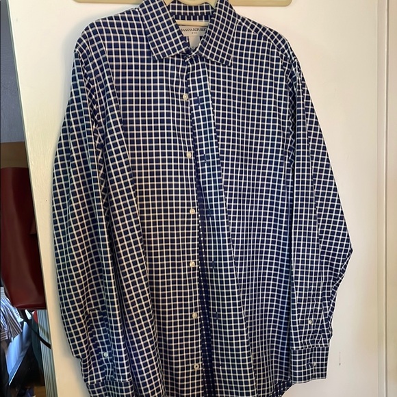 Banana Republic Other - Banana Republic Blue and White Dress Shirt Timeless Gingham Pattern